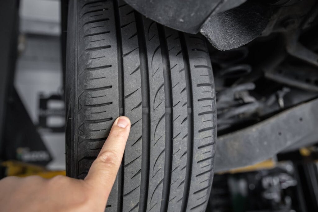 Efficient tyre tread inspection at Jacko Tyres in the UK.